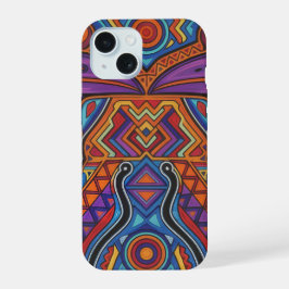 Vibrant Huichol Animal Spirit Phone Case iPhone 15ケース