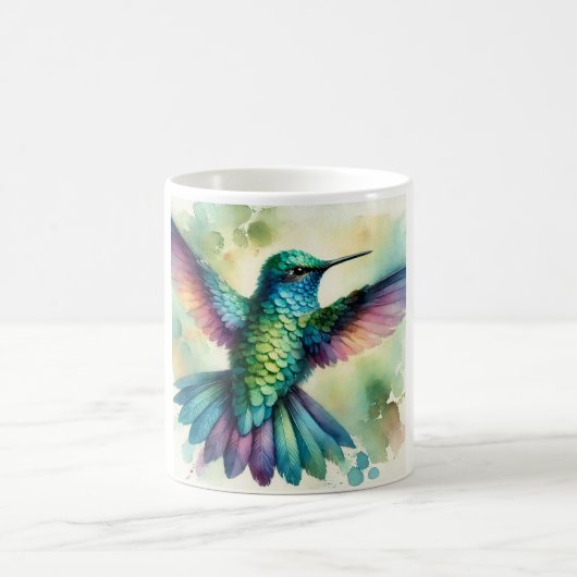 Vibrant Hummingbird 240824AREF124 - Watercolor コーヒーマグカップ (中央)