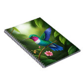 Vibrant Hummingbird Among Leaves ノートブック (右側)