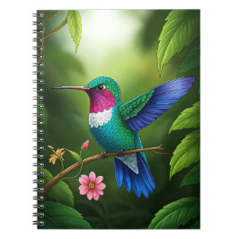 Vibrant Hummingbird Among Leaves ノートブック