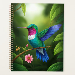 Vibrant Hummingbird Among Leaves プランナー手帳