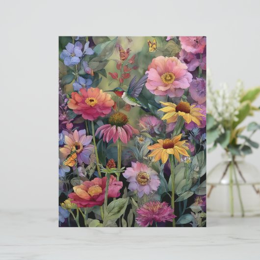 VIBRANT HUMMINGBIRD GARDEN SCRAPBOOK PAPER (スタンド正面)