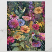 VIBRANT HUMMINGBIRD GARDEN SCRAPBOOK PAPER (裏面)