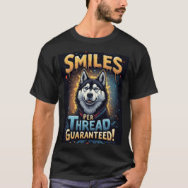 Vibrant Husky With Bold Typography Tシャツ