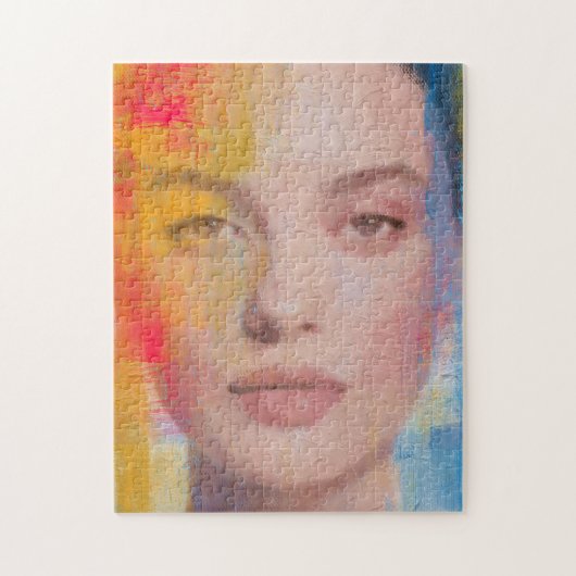 Vibrant Impasto Abstract Portrait ジグソーパズル (縦)