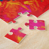 Vibrant Impasto Horse Portrait Colorful Wild ジグソーパズル (側面)