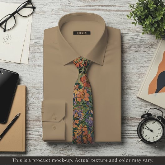 Vibrant Impressionist Garden Necktie ネクタイ