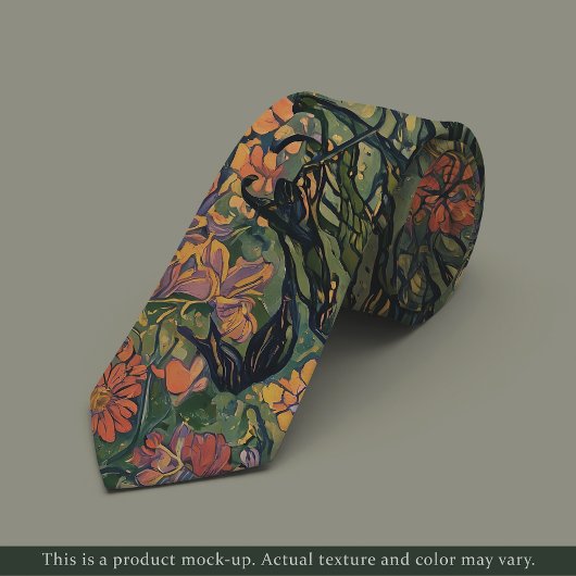 Vibrant Impressionist Garden Necktie ネクタイ