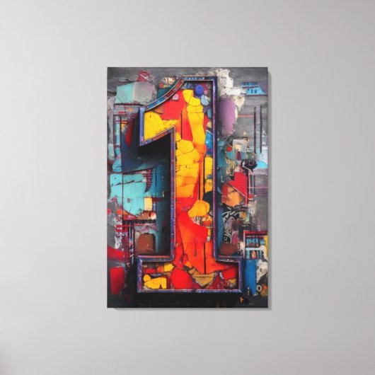 Vibrant Industrial Graffiti Number One キャンバスプリント (正面)