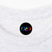 Vibrant infinity with rainbow butterfly on black ラベル (貼付)