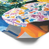 Vibrant Interior Scene with Floral Tablecloth Post ポスター (角)