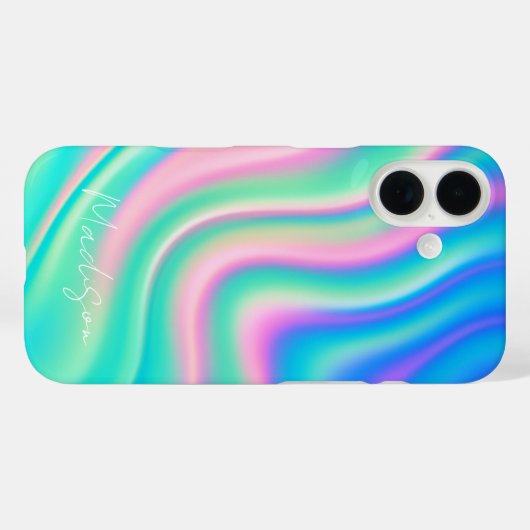 Vibrant Iridescent Wave Flow Case-Mate iPhoneケース (裏面 (横))