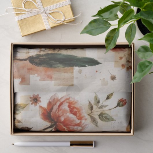 Vibrant Italian-Inspired Floral Collage 薄葉紙 (ギフト)