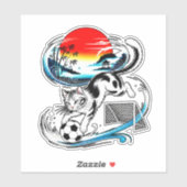 Vibrant Japanese Soccer Cat - For anime art fans シール (シート)