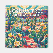 Vibrant Joshua Tree National Park Cactus Custom マグネット (正面)