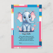 Vibrant Jungle Blue Elephant Baby Shower エンクロージャーカード (正面)
