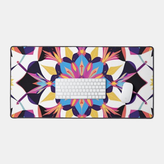 Vibrant Kaleidoscope Mandala Pattern デスクマット (キーボード&マウス)