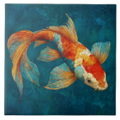 Vibrant Koi Fish Illustration タイル (正面)