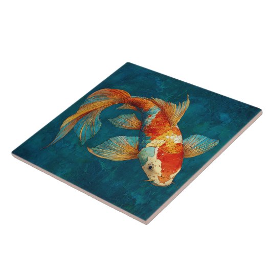 Vibrant Koi Fish Illustration タイル (側面)