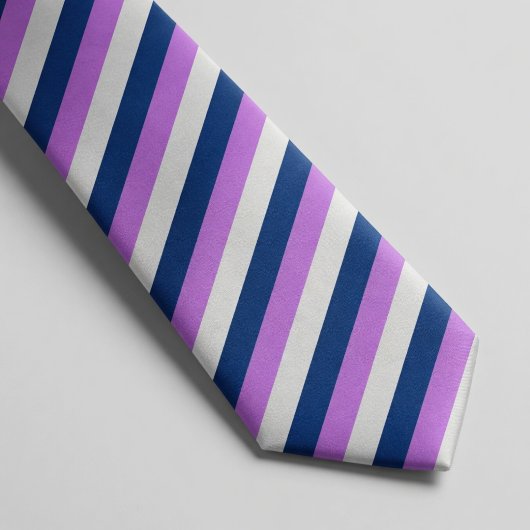 Vibrant Lavender Purple Gradient Striped  ネクタイ