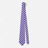 Vibrant Lavender Purple Gradient Striped  ネクタイ (正面)