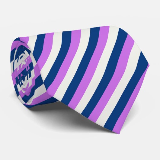 Vibrant Lavender Purple Gradient Striped  ネクタイ (ロール)