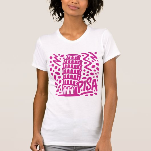 Vibrant Leaning Tower Pisa Graphic Tシャツ (正面)