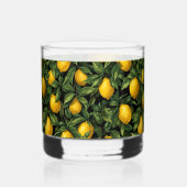 Vibrant Lemon Citrus Tree Pattern ウイスキーグラス (正面)