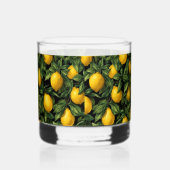 Vibrant Lemon Citrus Tree Pattern ウイスキーグラス (右)