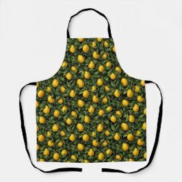 Vibrant Lemon Citrus Tree Pattern エプロン