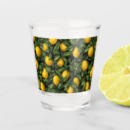 Vibrant Lemon Citrus Tree Pattern ショットグラス