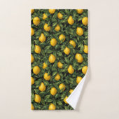 Vibrant Lemon Citrus Tree Pattern バスタオルセット (ハンドタオル)