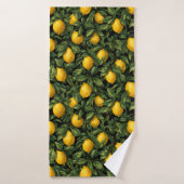Vibrant Lemon Citrus Tree Pattern バスタオル (バスタオル)