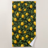 Vibrant Lemon Citrus Tree Pattern ビーチタオル (正面)