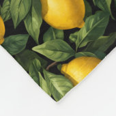 Vibrant Lemon Citrus Tree Pattern フリースブランケット (角)