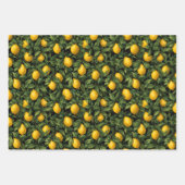 Vibrant Lemon Citrus Tree Pattern ラッピングペーパーシート (正面3)