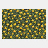 Vibrant Lemon Citrus Tree Pattern ラッピングペーパーシート (正面)