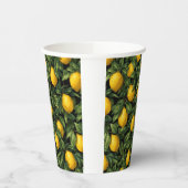 Vibrant Lemon Citrus Tree Pattern 紙コップ (左)