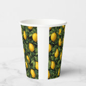 Vibrant Lemon Citrus Tree Pattern 紙コップ (右)
