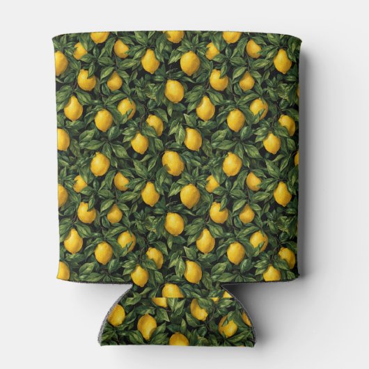 Vibrant Lemon Citrus Tree Pattern 缶クーラー (裏面)