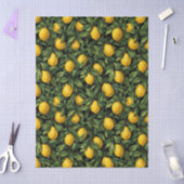 Vibrant Lemon Citrus Tree Pattern 薄葉紙 (クラフト)