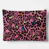 Vibrant Leopard Print Inspired Floral Pattern アクセサリーポーチ (裏面)