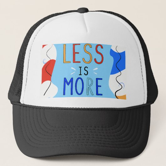 Vibrant "Less Is More" Abstract Graphic キャップ (正面)