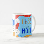 Vibrant "Less Is More" Abstract Graphic コーヒーマグカップ (正面右)