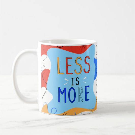 Vibrant "Less Is More" Abstract Graphic コーヒーマグカップ (左)
