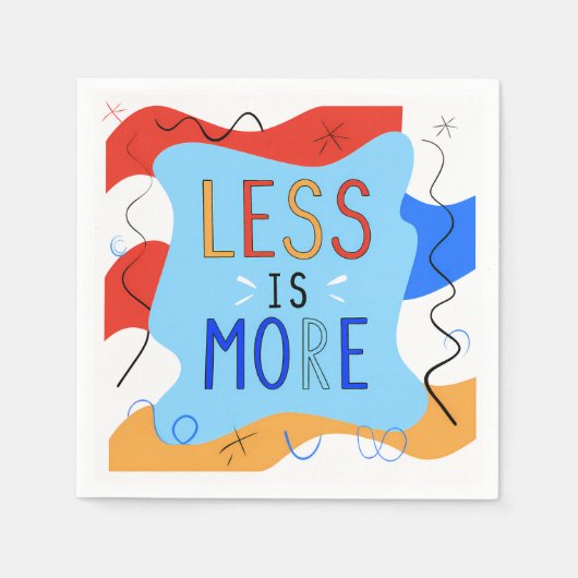 Vibrant "Less Is More" Abstract Graphic スタンダードカクテルナプキン (正面)