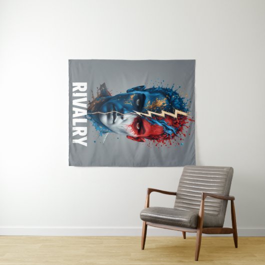 Vibrant "Less Is More" Abstract Graphic タペストリー (インサイチュ(横))