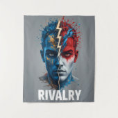 Vibrant "Less Is More" Abstract Graphic タペストリー (正面)