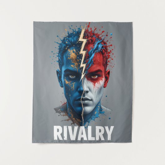 Vibrant "Less Is More" Abstract Graphic タペストリー (正面)