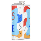 Vibrant "Less Is More" Abstract Graphic フラスク (右)